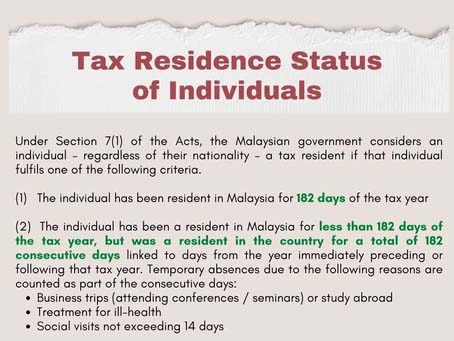 Tax Resident Malaysia